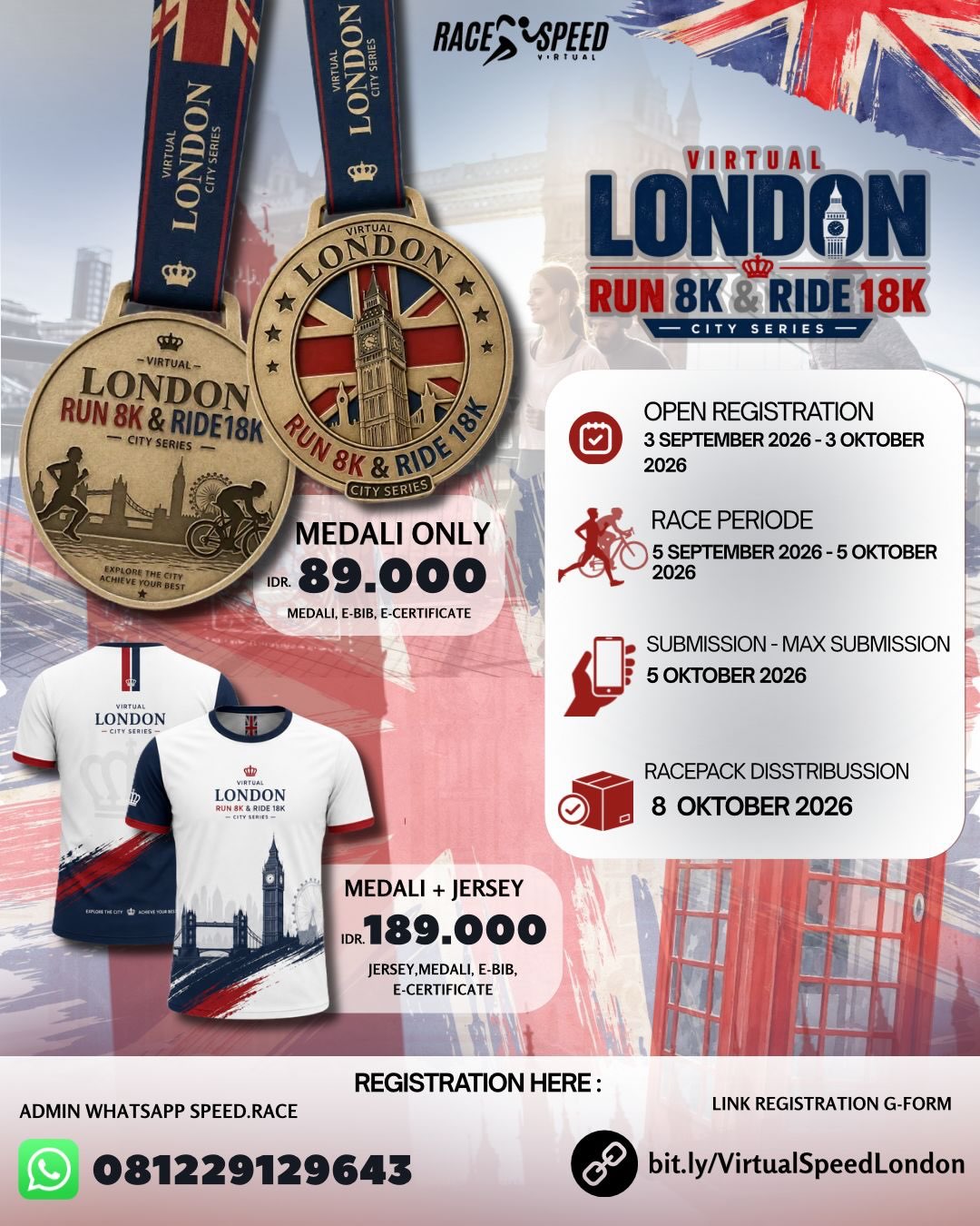 Virtual London Run 8K & Ride 18K