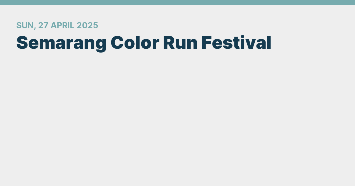 Semarang Color Run Festival 2025